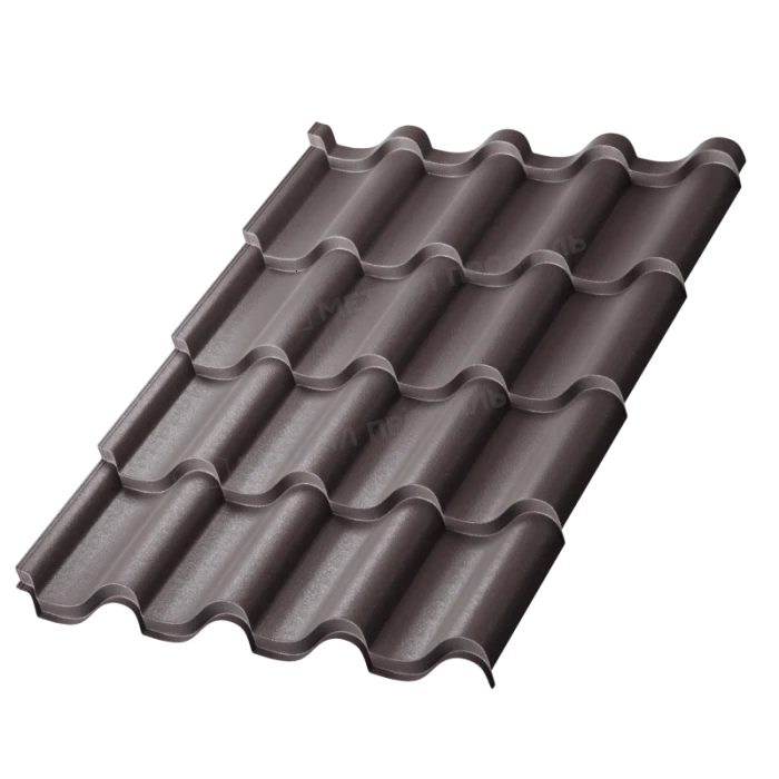Металлочерепица Металл-Профиль Монтерроса-M 0,5 VikingMP® E RAL 8019 Серо-коричневый